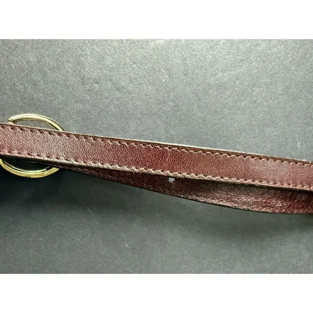 The Limited Belt Womens Large Vintage Skinny Leather Chain Brown Gold Y2K 80s